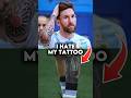Why Messi erased his entire leg tattoo with black ink 🖤🔥 #shorts