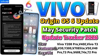 Vivo OriginOS 6 May 2026 Update Tracker New Features, Bugs Fix & Security Patch | Vivo T3, V50, V40