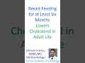 Breast Feeding for at Least Six MonthsLowers Cholesterol in Adult Life