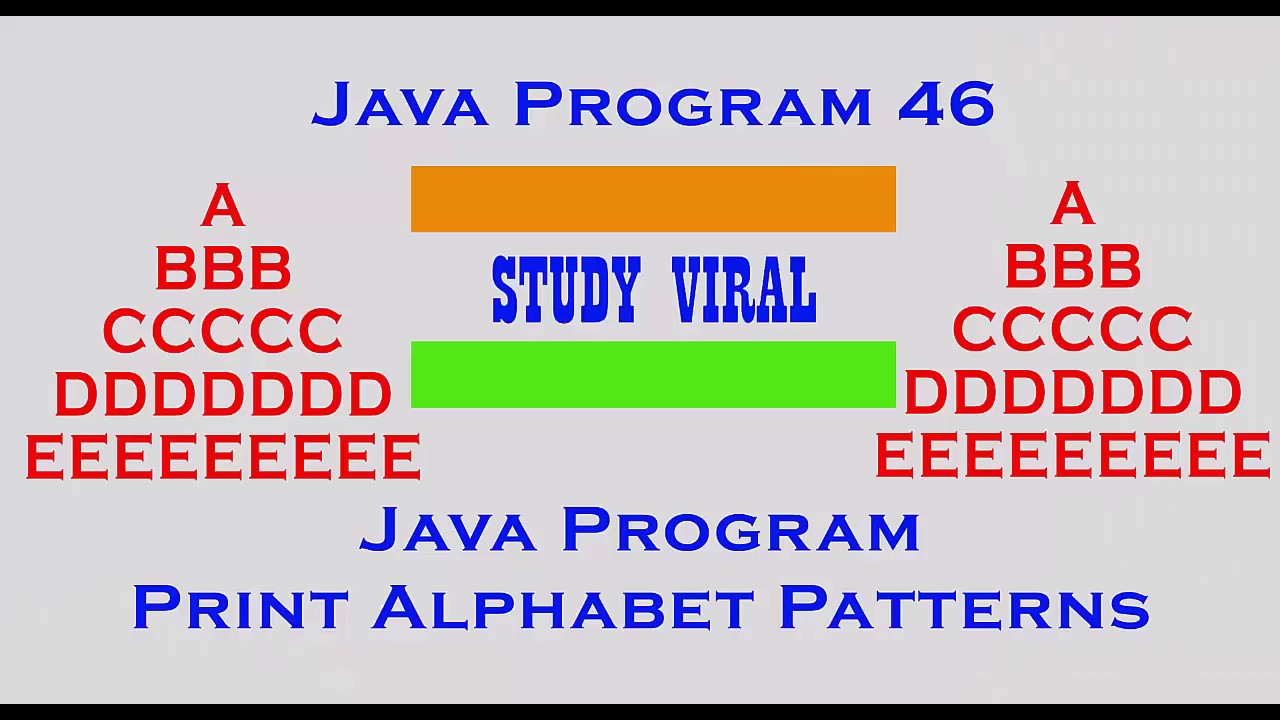 Java Program 46 - Java Program to Print Alphabet Patterns - Study Viral ...