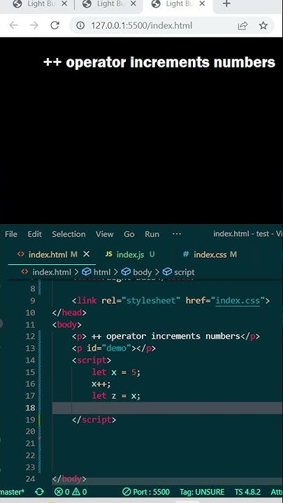 ++ operator increments numbers in Javascript - YouTube
