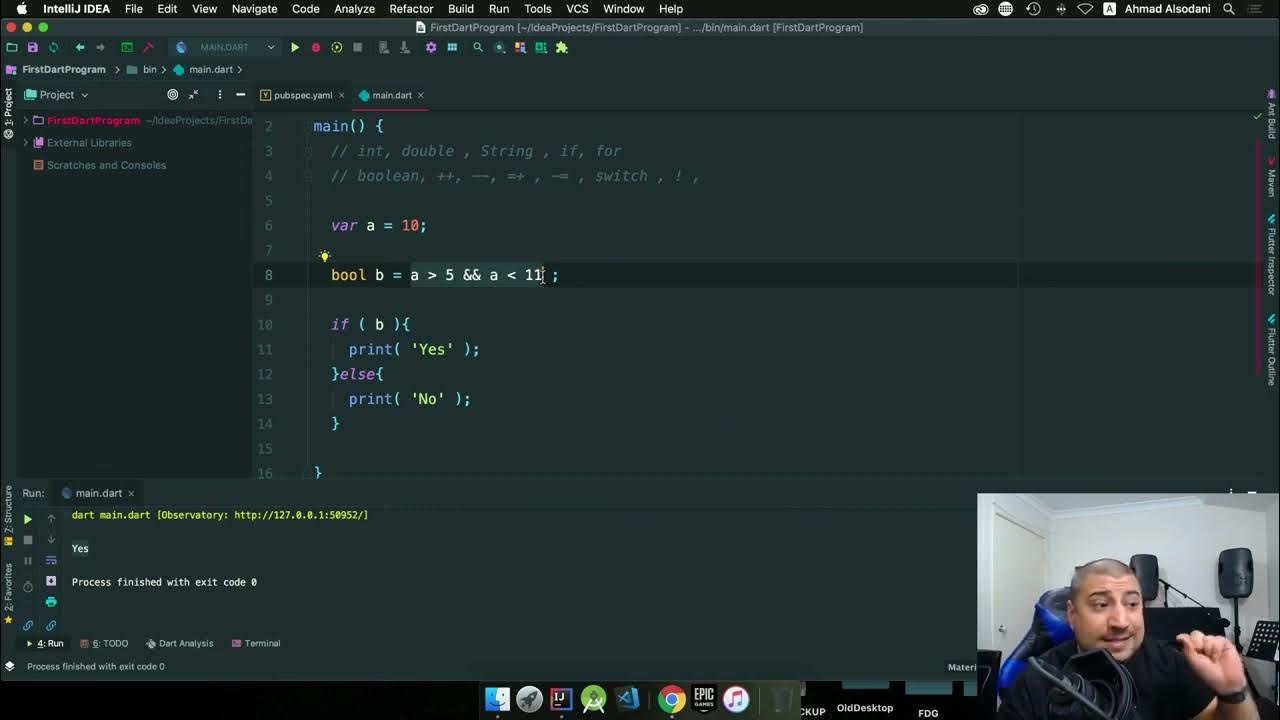 04 04 أساسيات لغة دارت bool List switch operators variables YouTube