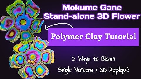 Polymer Clay Mokume Gane Tutorial/2 Ways to Bloom/Standalone 3D Flower Veneer & Appliqué