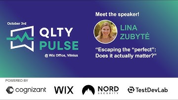"Escaping the “perfect”: Does it actually matter?" by Lina Zubytė - QLTY PULSE 2024
