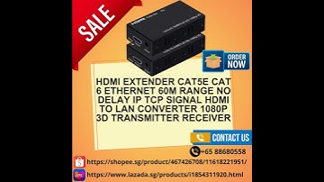 HDMI Extender Cat5e Cat 6 Ethernet 60M Range No Delay IP TCP Signal HDMI to Lan Converter 1080p 3D