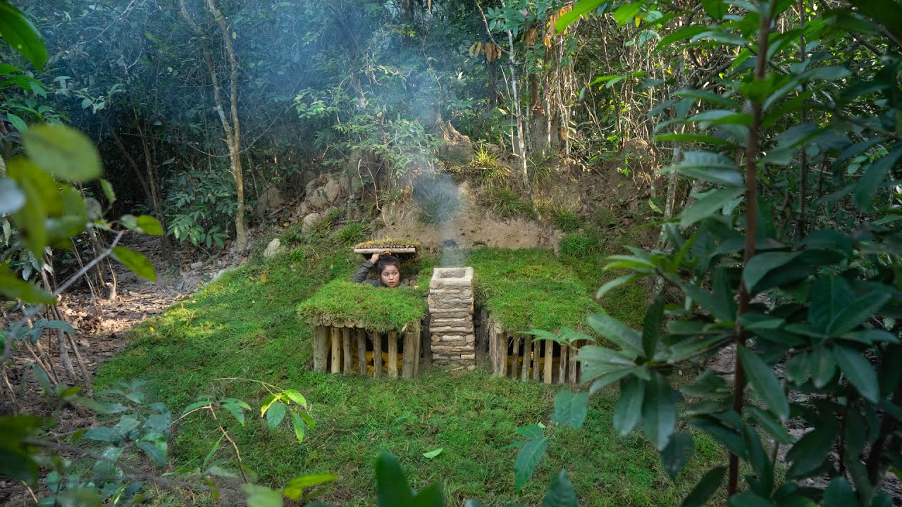 Girl Build The Most Secret Underground Tunnel Home Shelter, Girl Living ...