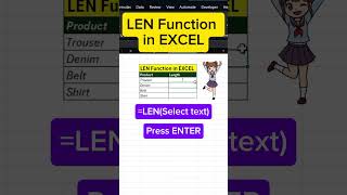 Do you know how to count length in excel ⚡🔥 #excel #exceltips #viral #lengths #count #letter #words
