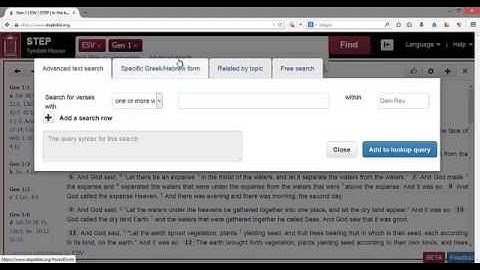 Searching for the Kingdom of God and other Advanced Search Options in STEP Bible