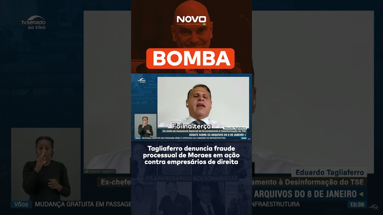 Eduardo Tagliaferro, ex-assessor de Alexandre de Moraes, fez mais uma denúncia grave.