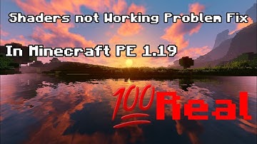 How to Solve Shaders not Working problem in MCPE 1.19 | Shaders not working problem fix in Minecraft