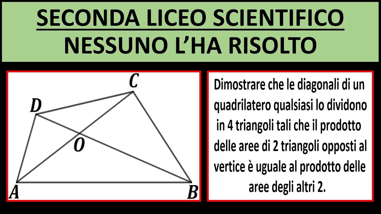 SECONDA LICEO SCIENTIFICO: UNA DIMOSTRAZIONE CHE NESSUNO HA SAPUTO FARE