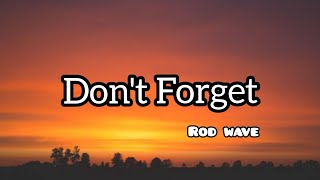 Rod Wave_Don't forget lyrics