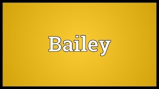 Bailey Meaning
