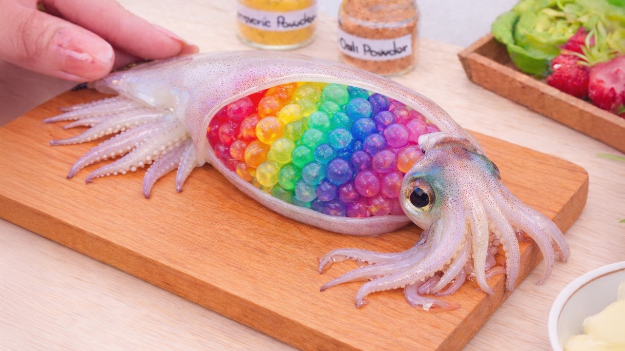 🦑 Mini Stir fried Squid With Sweet And Spicy peppers 🍯🌶️ A Sweet And Spicy Explosion Of Flavor