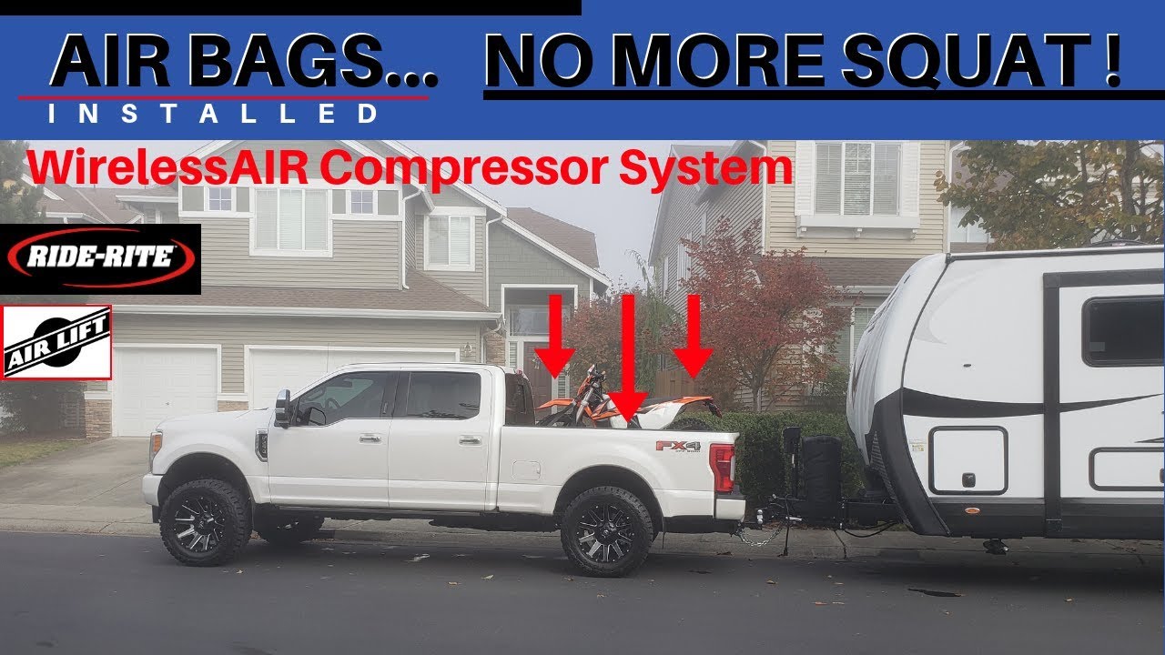 Airbag Wireless Compressor Kit 2018 F250 For Leveled Towing