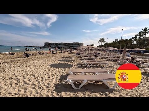 🇪🇸  Hot day in Alicante Beach walk 2023 4k video 🏝️☀️