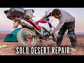 MOTORCYCLE TUBE RIPPED APART in the middle of THE DESERT (what now?) - ep39