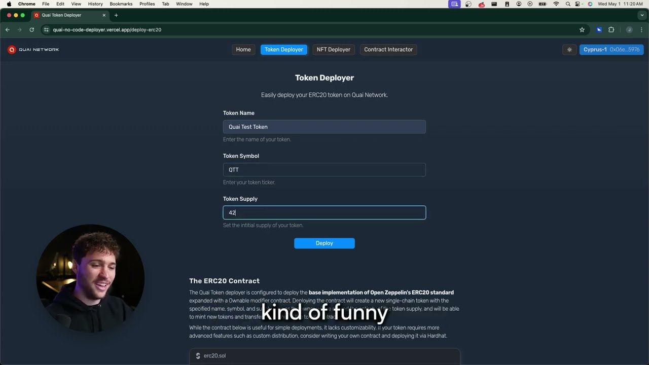 Deploy and Interact with ERC-20 Tokens Using Quai Network's NoCode Deployer - Step-by-Step Tutorial