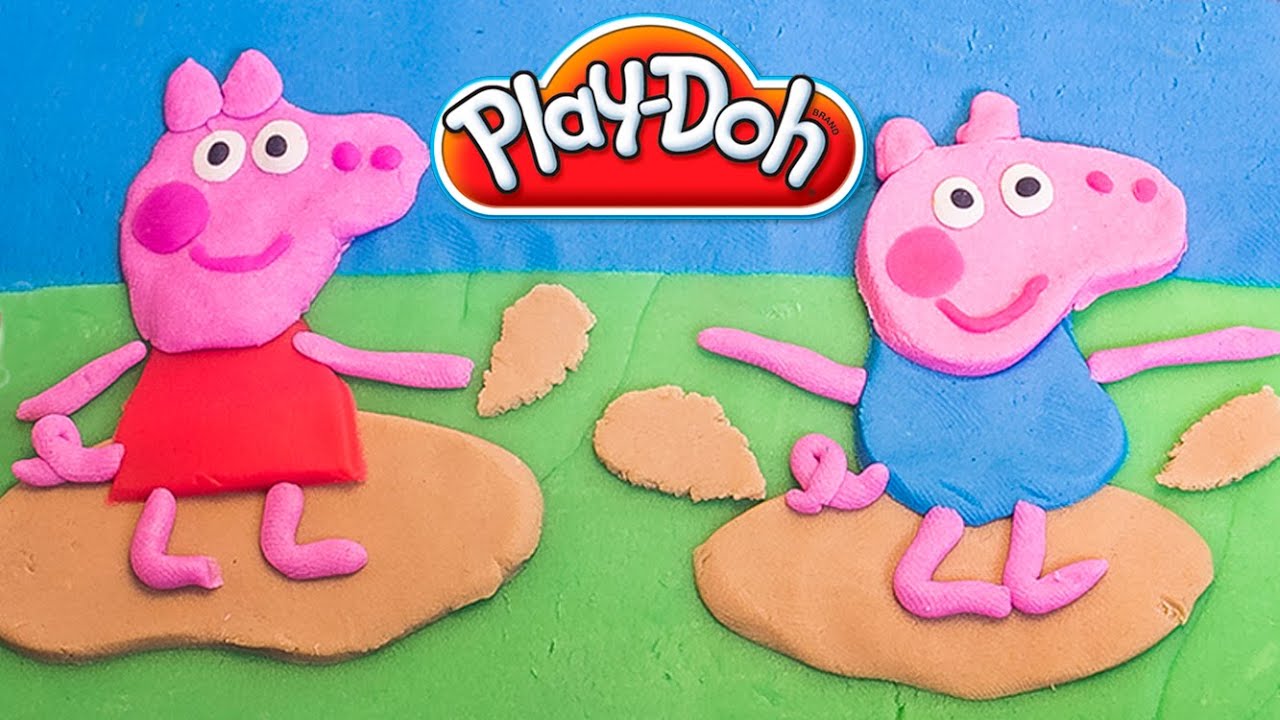Music Lyrics Kids Anka Make Play Doh Peppa Pig George Jumping In The Muddy Puddles Figures