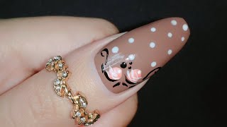 easy nail art design for spring (flower nail art) #shorts