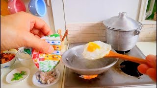 Korean Kimchi Fried Rice  w/ REAL MINI EGG [ MINIATURE COOKING ] KITCHEN TOY FOOD