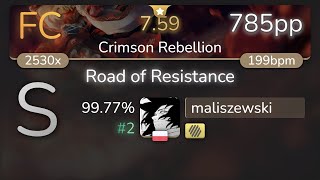 [7.59⭐] maliszewski | BABYMETAL - Road of Resistance [Crimson Rebellion] +HD 99.77% {#2 785pp} osu!