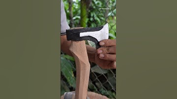 How to Fix a Wooden Axe Handlewith a Cross Wedge Great #shorts  #satisfying #handmade