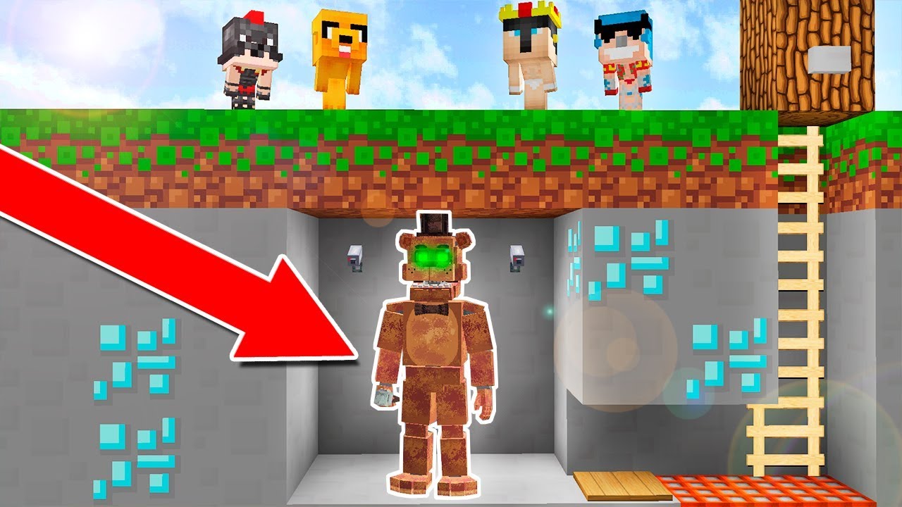 FREDDY ESTÁ ESCONDIDO AHÍ ABAJO!! 😱 MINECRAFT FNAF TROLL