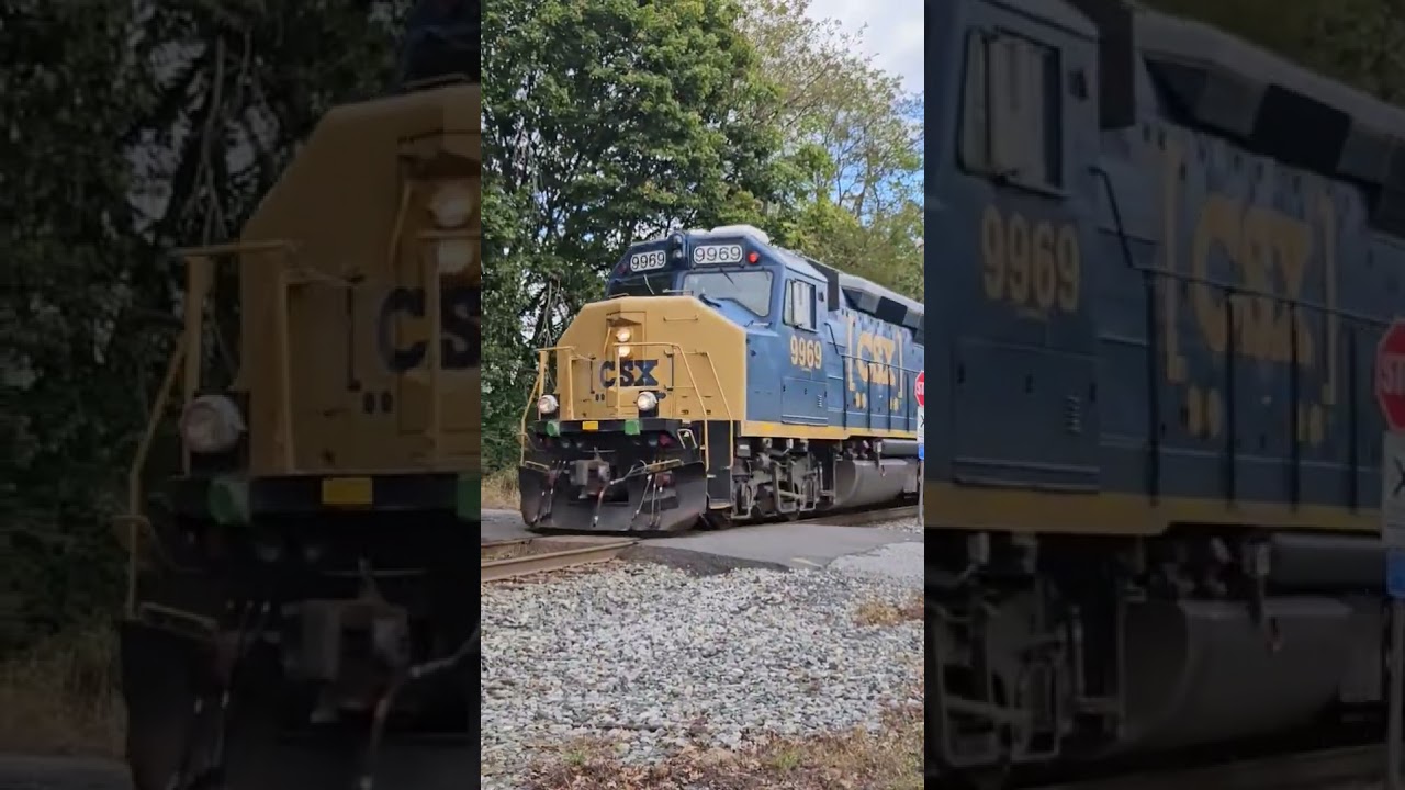 CSX 9969 leads geometry train W003 