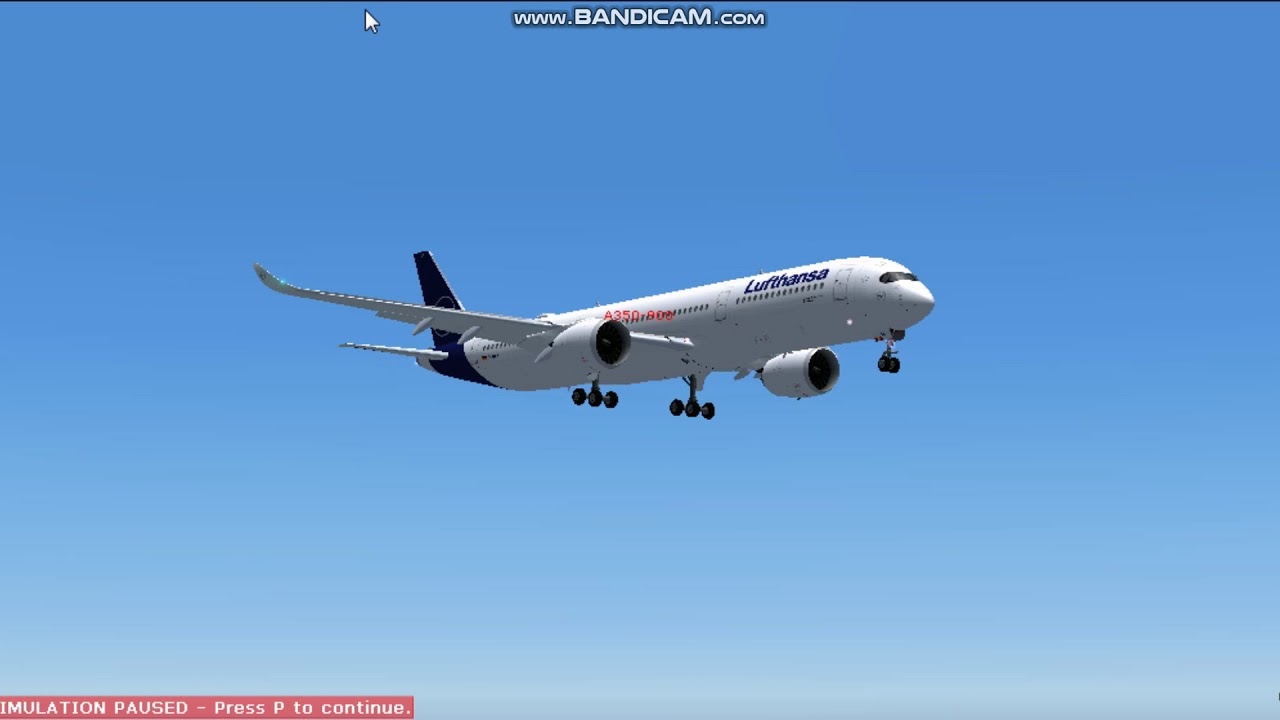 FS2004 - Lufthansa (New Livery) Airbus A350-900 crash landing