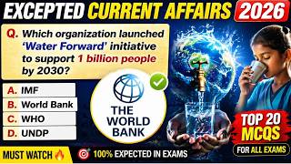 Last Month Current Affairs 2026 MCQs 🔥 | April के Top 20 | One Shot Revision