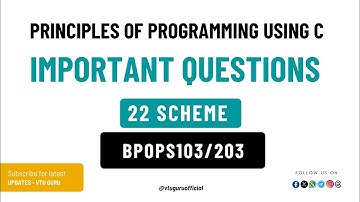 BPOPS103/203 Principles of Programming Using C Important Questions | BPOPS103 | BPOPS203 VTU Guru