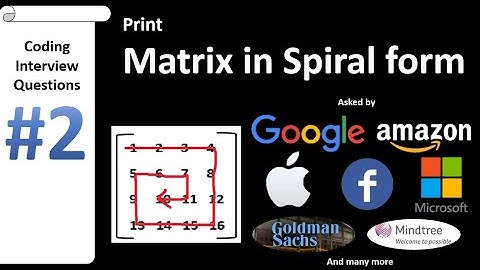 Spiral Matrix | Matrix in spiral form | coding interview | Computer Techies