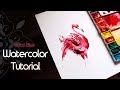 HOW TO Paint: Watercolor FLAMINGO// Painting with Coco Bee Tutorial