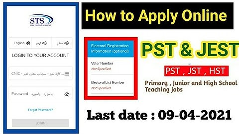 How to apply Online for PST & JEST Teachers | How to fill STS form online 2021 | Jobs World