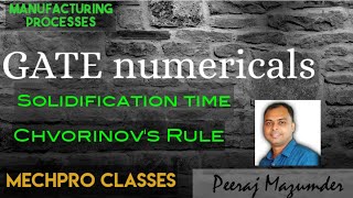 Solidification time numerical's | Chvorinov's rule | Metal Casting | Manufacturing Processes |
