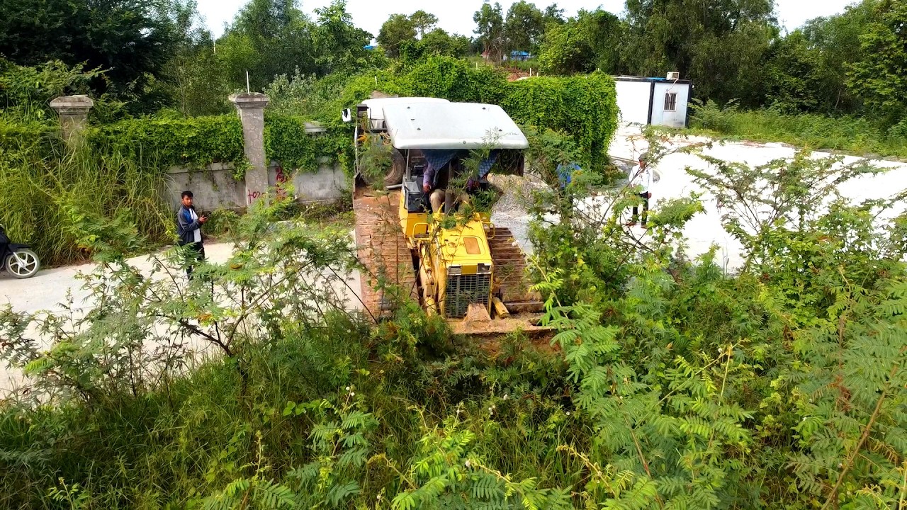Perfectly!!! First Start A New Project CLEARING Forestry By Smart KOMATSU D20P DOZER Pushing Forest
