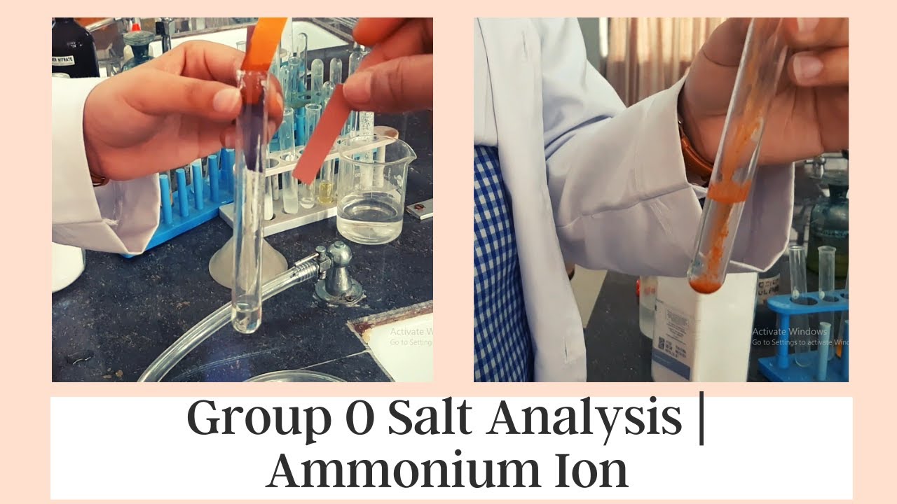 Group 0 Salt Analysis Identification of Ammonium Ion Chemistry Practical Class 11 and 12