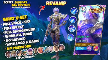 REVAMP! Script Skin Gusion Collector - Night Owl No Password | Full Effect Voice | New Optimized