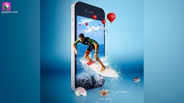 3D Sea Splash On Mobile(3D Out Of Frame) Photo Manipulation In Photoshop - Photoshop Tutorial