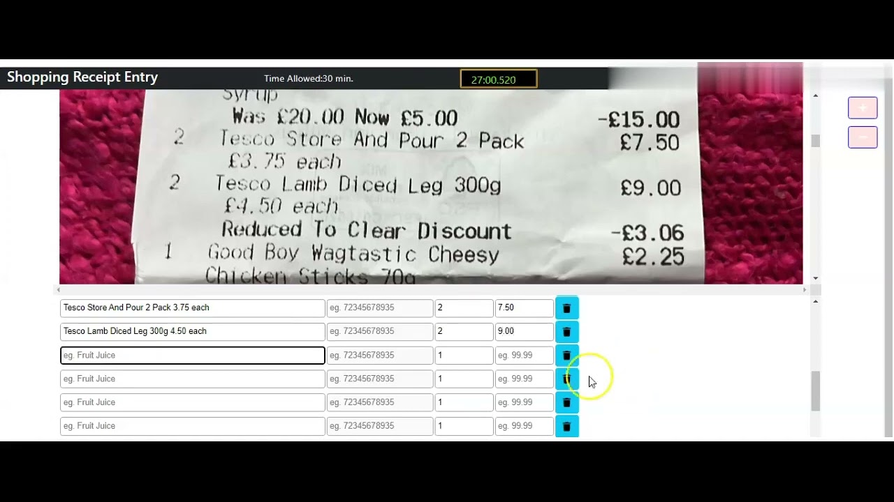 TESCO RECEIPT WORK SAMPLE 1 YouTube TESCO RECEIPT WORK SAMPLE 1 YouTube
