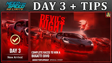 NFS No Limits | Day 3 + TIPS - Bugatti Divo | Devil