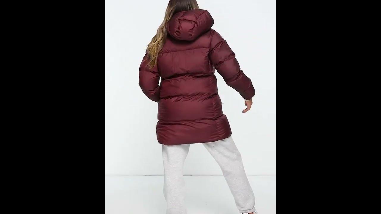 COLUMBIA | Shiny Puffect Mid Hooded Jacket Coat Burgundy Women | ASOS  Exclusicve - YouTube | Jacken