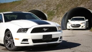 2013 Hyundai Genesis Coupe 3.8 Track vs 2013 Ford Mustang V6 Performance Package