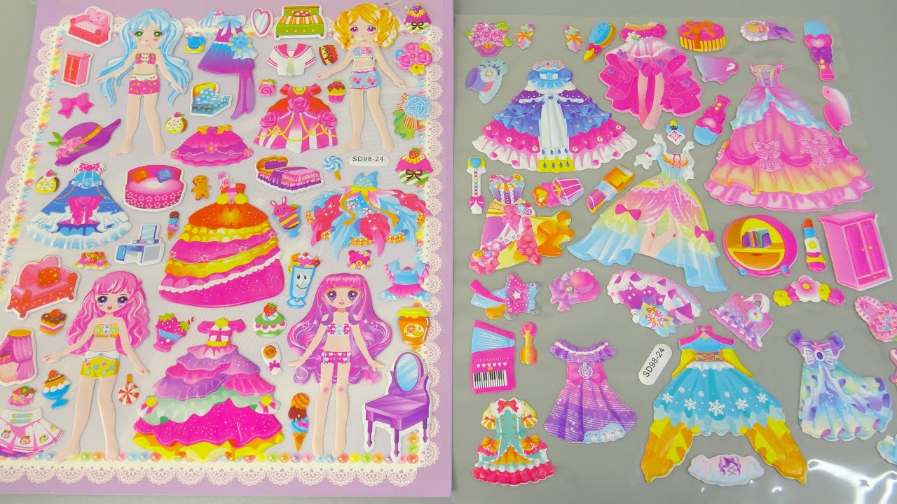 ⁣4 Minutes Satisfying with Sticker Princess Dressing On The Paper💝