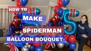 How to make Spiderman Balloon Bouquet| Balloon Marquee| DIY Balloon Bouquet