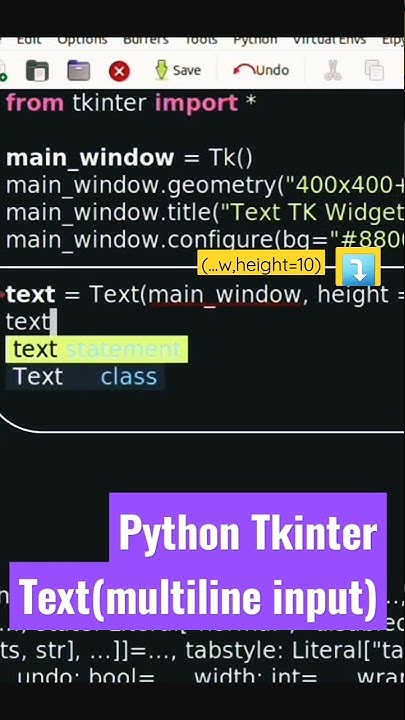 How to create A multiline text input with Python Tkinter ? #shorts # ...