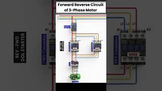 3 Phase Motor Reverse Forward Circuit | Forward Reverse Starter Wiring with MCCB & Overload Relay