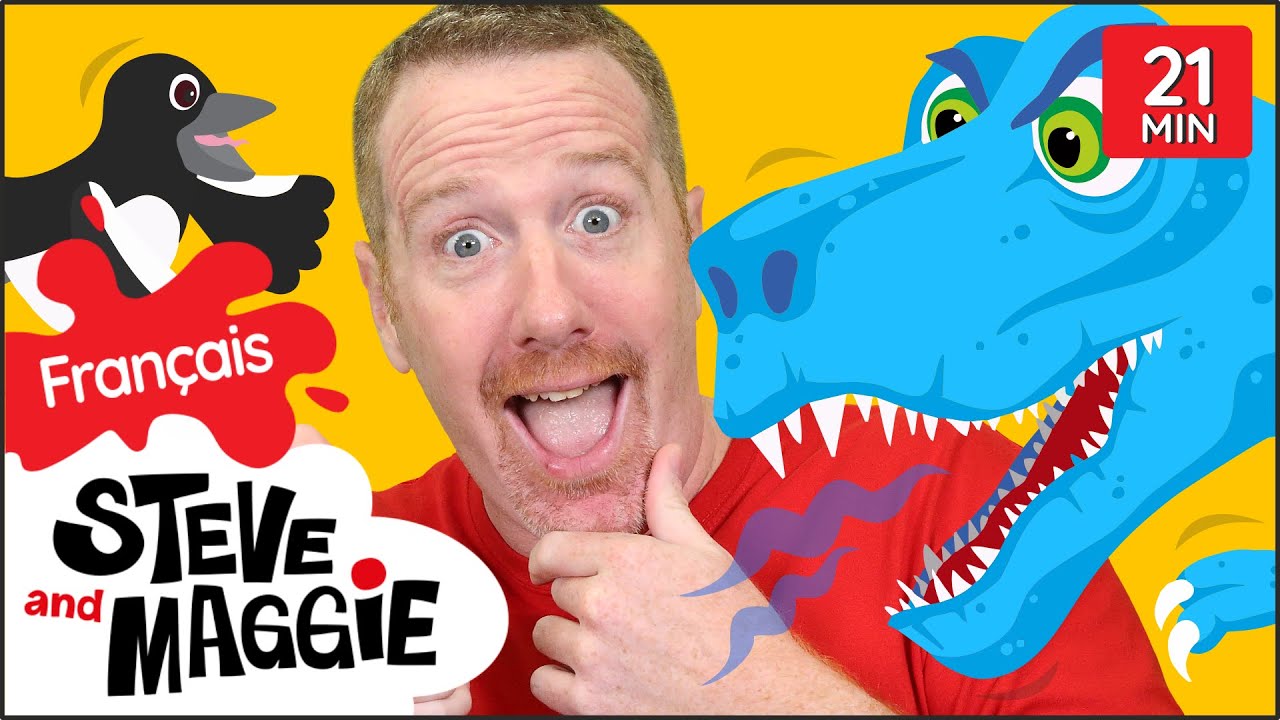 Histoire drôle de dinosaure ET PLUS pour les enfants de Steve and Maggie Français