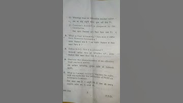 Cost and management Accounting Question paper B.com semester 5 V.B.U